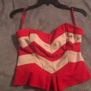 Cropped striped bustier